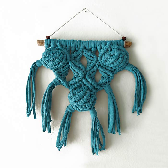 azul tapiz de macrame fresa